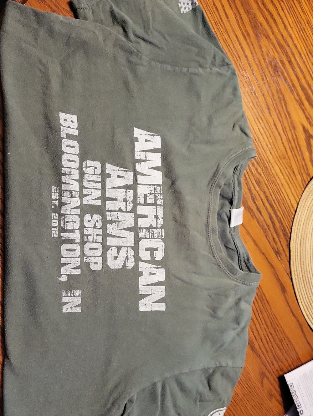 Gildan Green Short Sleeve Tee with White Text - American Arms Gun Shop